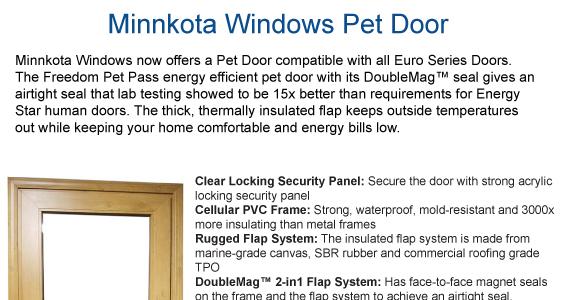 Minnkota Windows Now Offering Pet Door